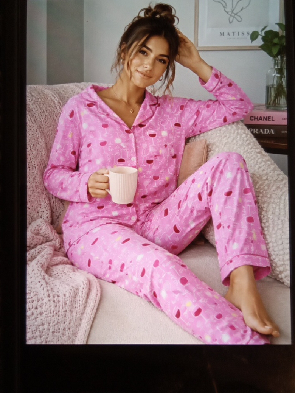 Live Love Loungue By Karen Neuburger Rose All Day Pink Set Pajamas Womens S